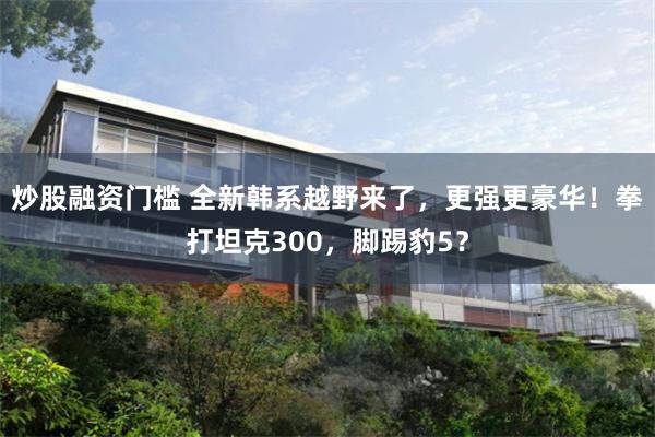 炒股融资门槛 全新韩系越野来了，更强更豪华！拳打坦克300，脚踢豹5？