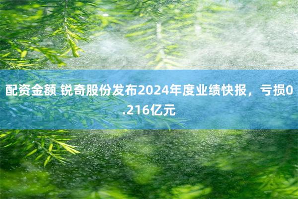 配资金额 锐奇股份发布2024年度业绩快报，亏损0.216亿元
