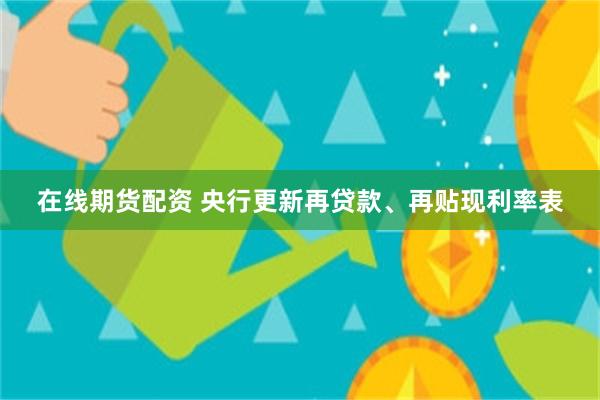 在线期货配资 央行更新再贷款、再贴现利率表