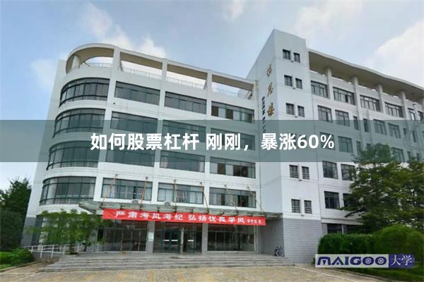 如何股票杠杆 刚刚，暴涨60%