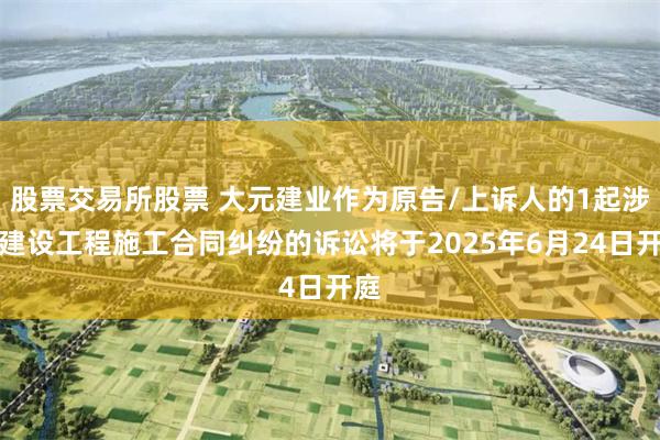 股票交易所股票 大元建业作为原告/上诉人的1起涉及建设工程施工合同纠纷的诉讼将于2025年6月24日开庭