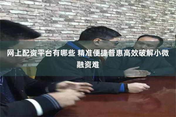 网上配资平台有哪些 精准便捷普惠高效破解小微融资难