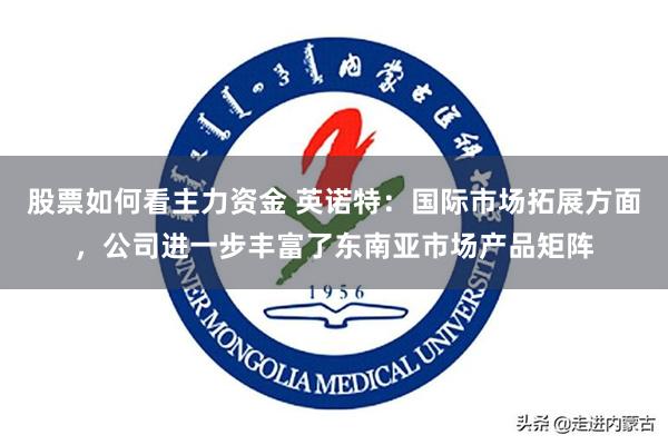 股票如何看主力资金 英诺特：国际市场拓展方面，公司进一步丰富了东南亚市场产品矩阵